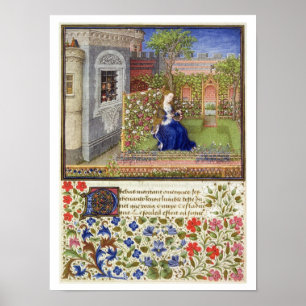 Ms 2617 Emilia in her garden, Plate 22, from 'La T Poster