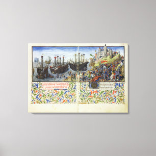Ms 2617 The castle of the Amazons is besieged by T Canvas Print