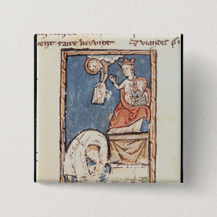 Ms 3516 f.127 The Juggler of Notre Dame 15 Cm Square Badge