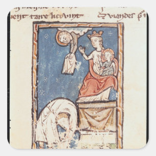Ms 3516 f.127 The Juggler of Notre Dame Square Sticker