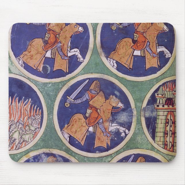 Ms 3516 fol.217v Five Knights Mouse Pad (Front)