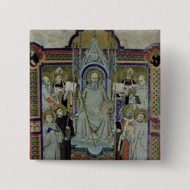 Ms 501 St. Benedict (vellum) 15 Cm Square Badge (Front)