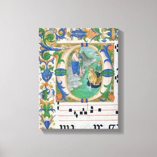 Ms 515 f.1r The Miraculous Draught of Fishes, from Canvas Print (Front)