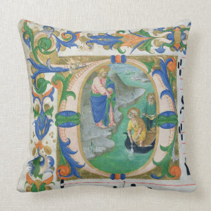 Ms 515 f.1r The Miraculous Draught of Fishes, from Cushion