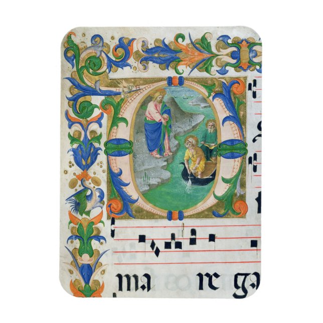 Ms 515 f.1r The Miraculous Draught of Fishes, from Magnet (Vertical)