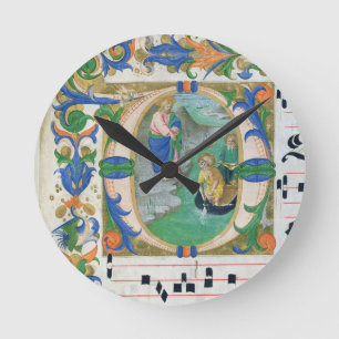 Ms 515 f.1r The Miraculous Draught of Fishes, from Round Clock