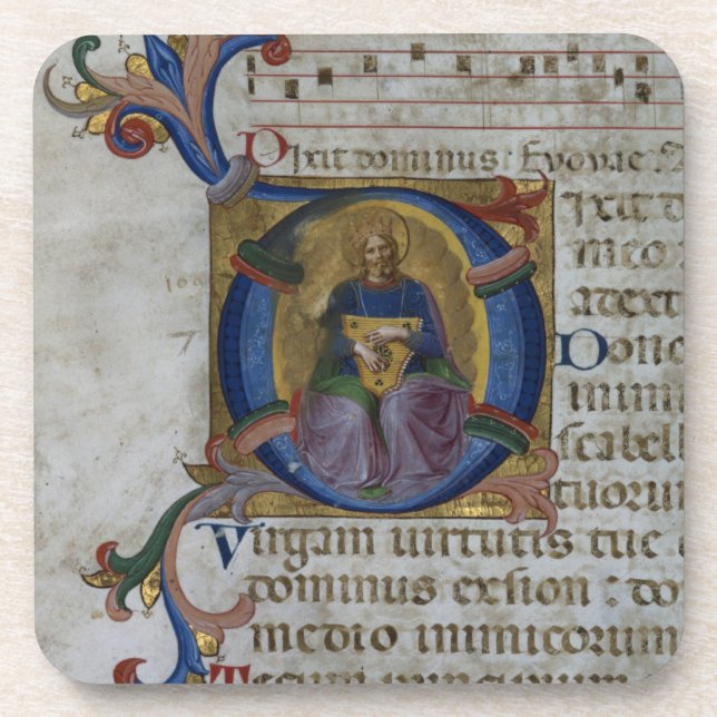 Ms 531 f.169v Historiated initial 'D' depicting Ki Coaster (Front)