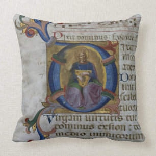 Ms 531 f.169v Historiated initial 'D' depicting Ki Cushion