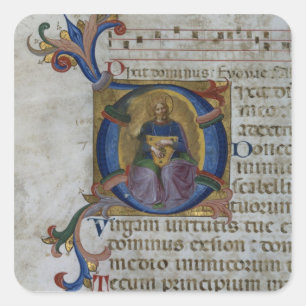 Ms 531 f.169v Historiated initial 'D' depicting Ki Square Sticker