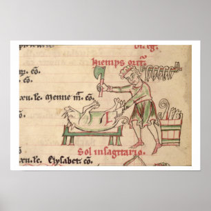 Ms 54. f.6r November: Killing the Pig, from a Cist Poster