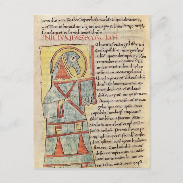 Ms 8 f.95v St. John the Evangelist Postcard (Front)
