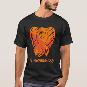 MS Awareness Orange Ribbon Heart Symbol Ribbon Hea T-Shirt