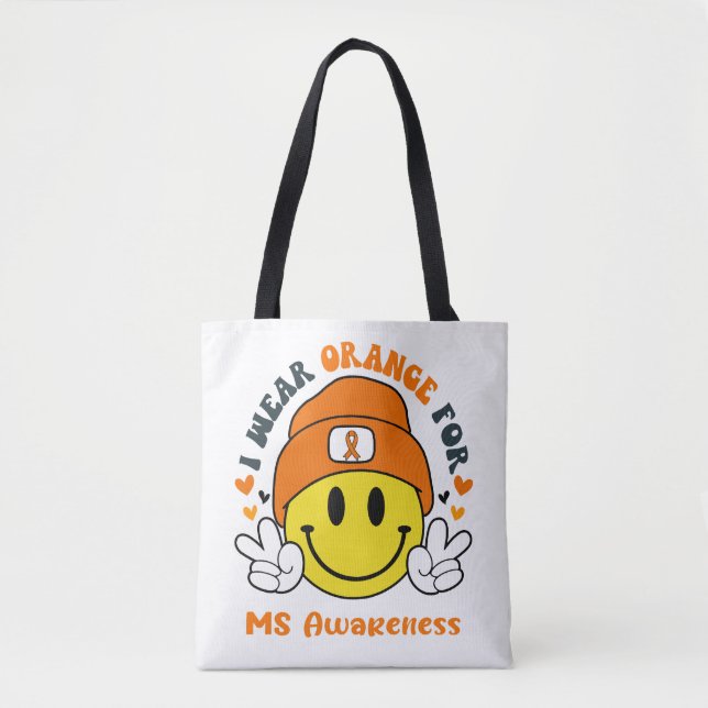 MS Awareness Ribbon Support Gifts Tote Bag (Front)