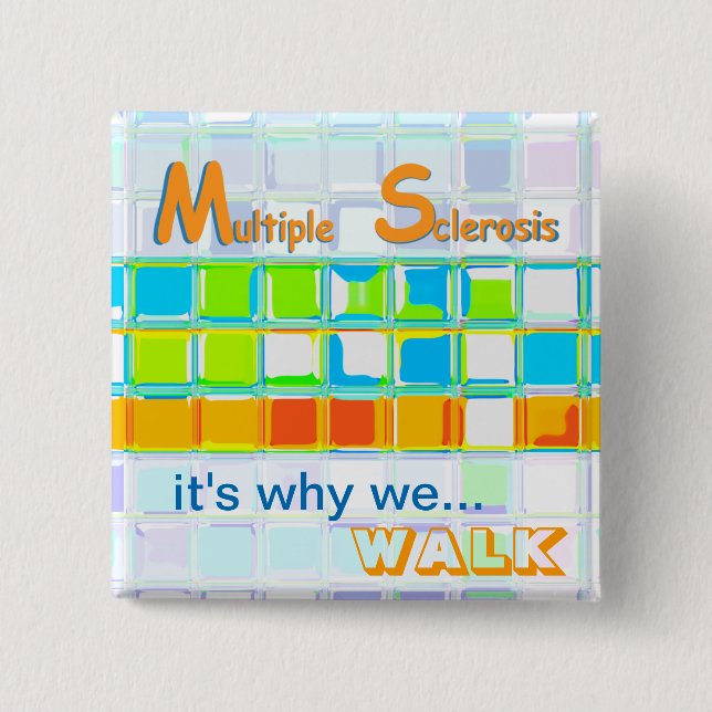 MS Awareness Team Pin ~ Custom Buttons (Front)