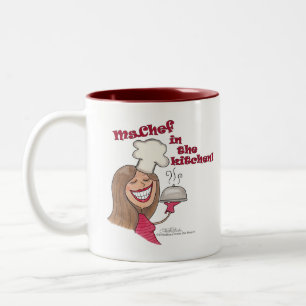 Ms.Chef  in the kitchen Two-Tone Coffee Mug