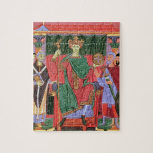 Ms Cim.4453 f.42r Holy Roman Emperor Otto III Enth Jigsaw Puzzle