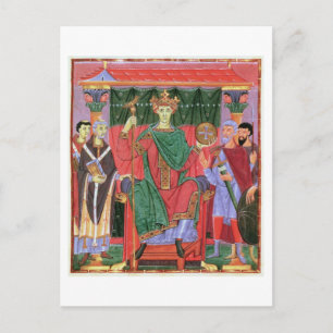 Ms Cim.4453 f.42r Holy Roman Emperor Otto III Enth Postcard