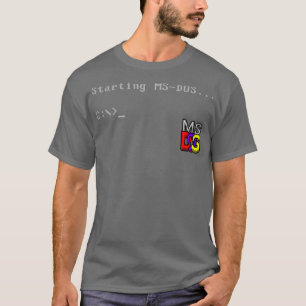 MS DOS Prompt Retro Computer Nerd Nostalgia T-Shirt