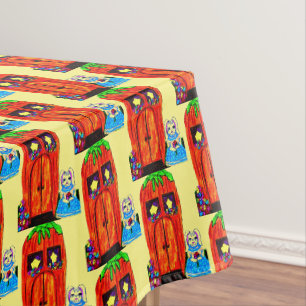 MS. EASTER BUNNY'S CARROT HOUSE TABLECLOTH