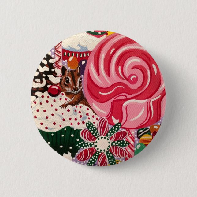 "Ms Elizabeth's Peppermint World" 6 Cm Round Badge (Front)
