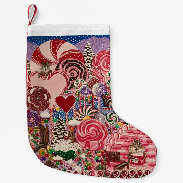 "Ms. Elizabeth's Peppermint World" Small Christmas Stocking (Front)