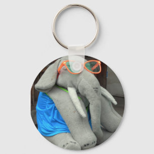 Ms Ella goes to the pool Key Ring