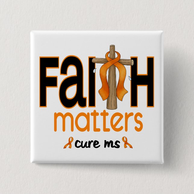 MS Faith Matters Cross 1 15 Cm Square Badge (Front)