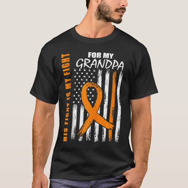 MS Family Fight Grandpa Multiple Sclerosis America T-Shirt (Front)