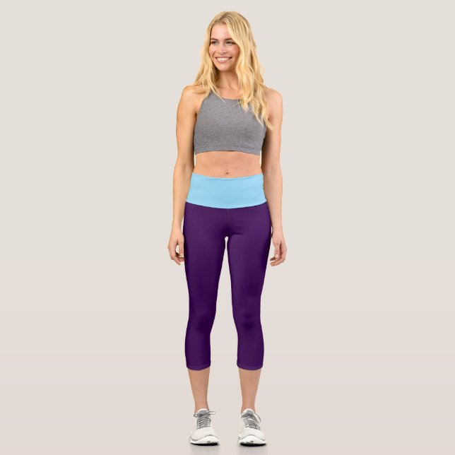 Ms Fashion PeriWinkle Putm High Waisted  Capri Leggings (Front)