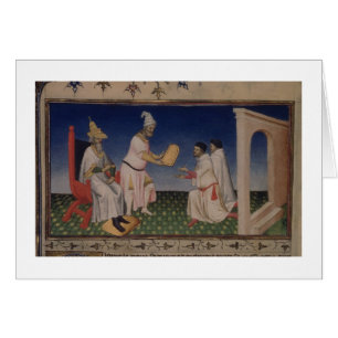 Ms Fr 2810 f.3v Kublai Khan (1214-94) giving his g