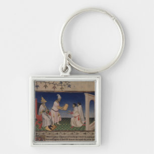 Ms Fr 2810 f.3v Kublai Khan (1214-94) giving his g Key Ring