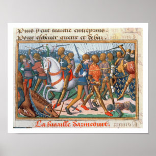 Ms Fr 5054 f.11 The Battle of Agincourt, 1415, fro Poster