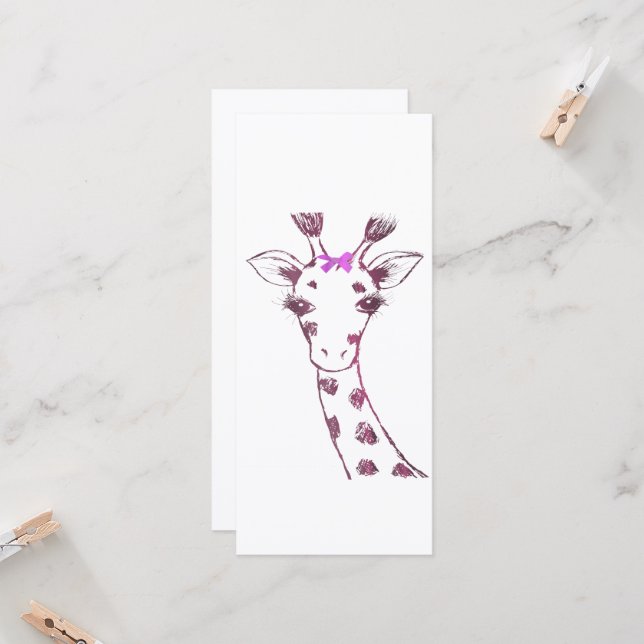 Ms. Giraffe Cute Sarcastic Design  Card (Front/Back In Situ)