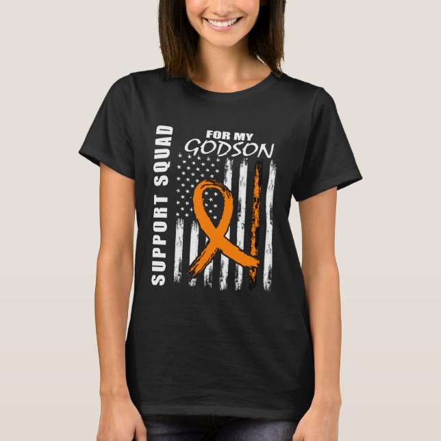 MS Godson Multiple Sclerosis Awareness Flag Godpar T-Shirt (Front)