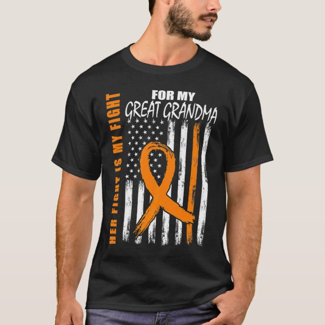 MS Her Fight Great Grandma Multiple Sclerosis USA  T-Shirt (Front)