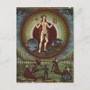 Ms Lat. 209 f.9v Venus, from 'De Sphaera', c.1470 Postcard