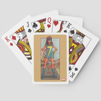 Ms. Marvel Standing In Street Playing Cards