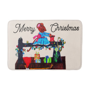 MS. MOUSE MAKES A SANTA HAT BATH MAT