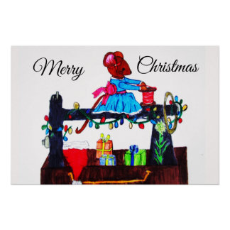 MS. MOUSE MAKES A SANTA HAT POSTER
