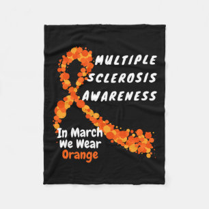Ms Multiple Sclerosis Awareness March We Wear Oran Fleece Blanket