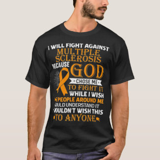 MS Multiple Sclerosis Awareness Orange Ribbon Men  T-Shirt
