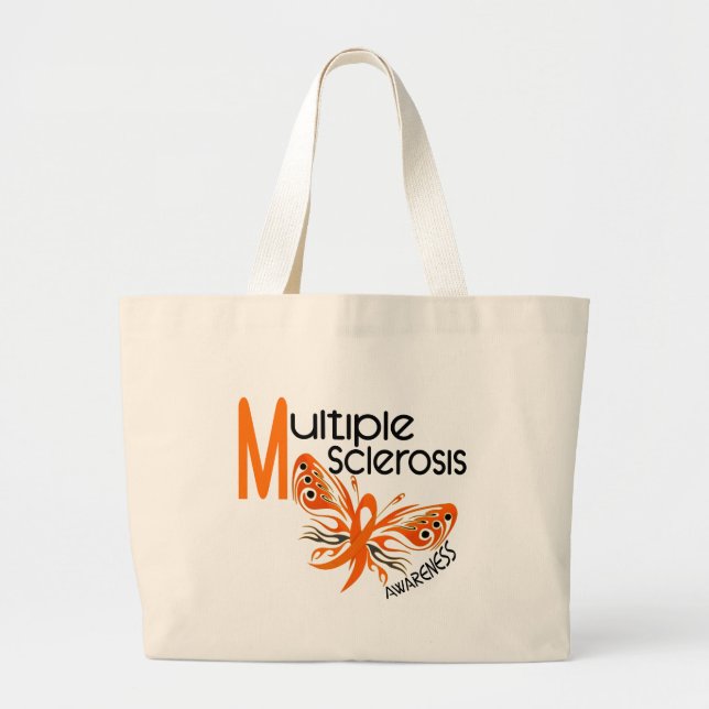 MS Multiple Sclerosis BUTTERFLY 3.1 Large Tote Bag (Front)