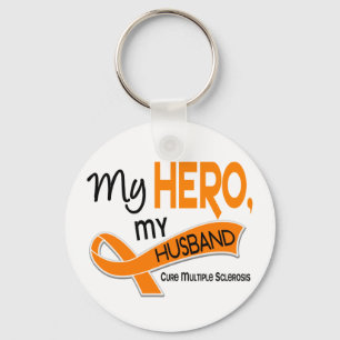 MS Multiple Sclerosis MY HERO MY HUSBAND 42 Key Ring