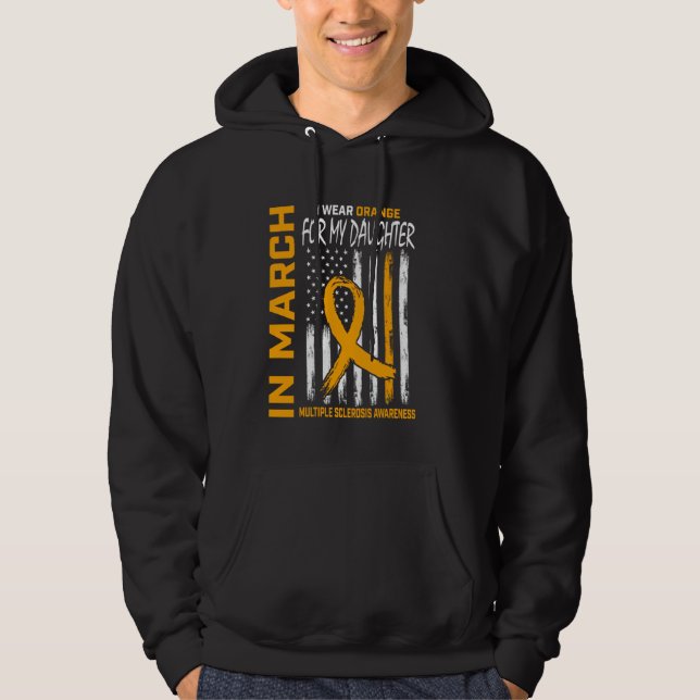 MS Orange Daughter Multiple Sclerosis Awareness Mo Hoodie (Front)