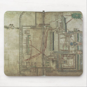Ms R 171 f.285 Plan of Canterbury Cathedral and th Mouse Pad