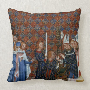Ms Tiberius B Viii f.58 Coronation of King Charles Cushion