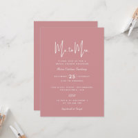 Ms. to Mrs. Bridal Shower Puce Pink Calligraphy