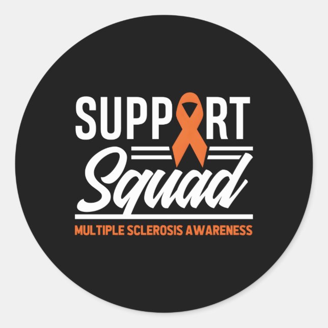 Ms Warrior Ms Support Squad Multiple Sclerosis Awa Classic Round Sticker (Front)