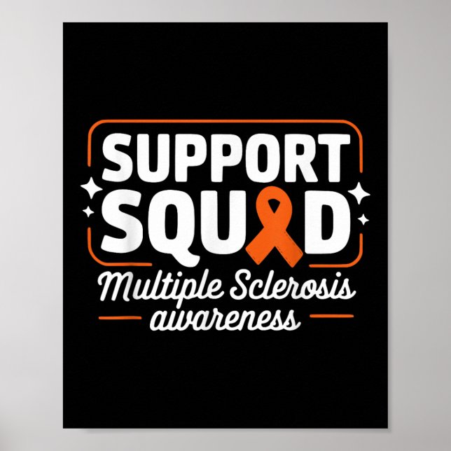 Ms Warrior Ms Support Squad Multiple Sclerosis Awa Poster (Front)