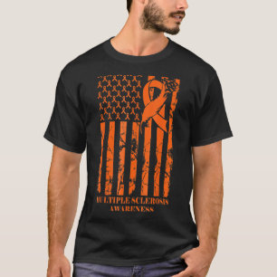 Ms Warrior Multiple Sclerosis Awareness Ribbon Usa T-Shirt